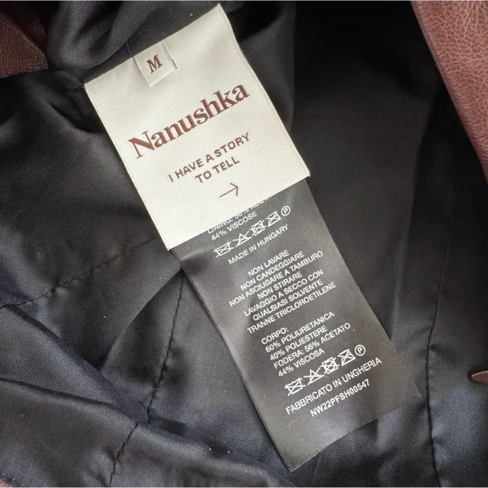 Nanushka Women's Vegan Leather Jacket Skirt set NWT - Picture 6 of 9